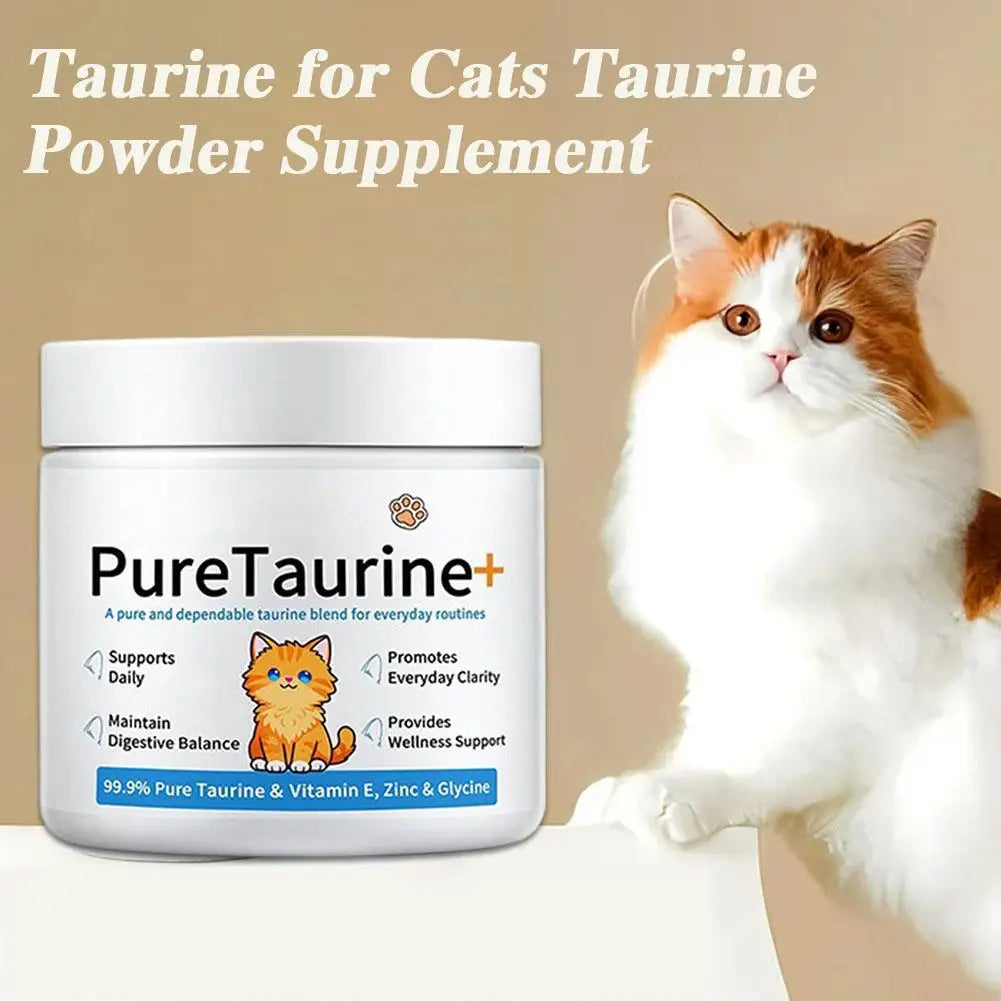 Pure Taurine Powder For Cats And Dogs Digestive Health Heart Eye Support Daily Wellness Supplement Vitamin E Zinc Glycine HIP