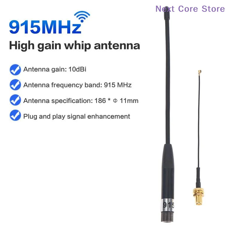10dBi 915MHz LoRa Antenna – SMA Male & IPX Cable, Meshtastic LoRa Whip Antenna HIP