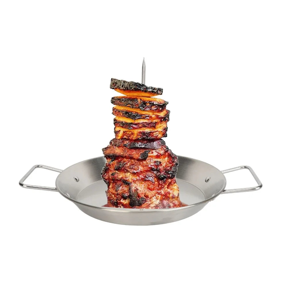 Stainless Steel Vertical Skewer & Al Pastor Roasting Pan Set Vertical Skewer Roasting Set HIP