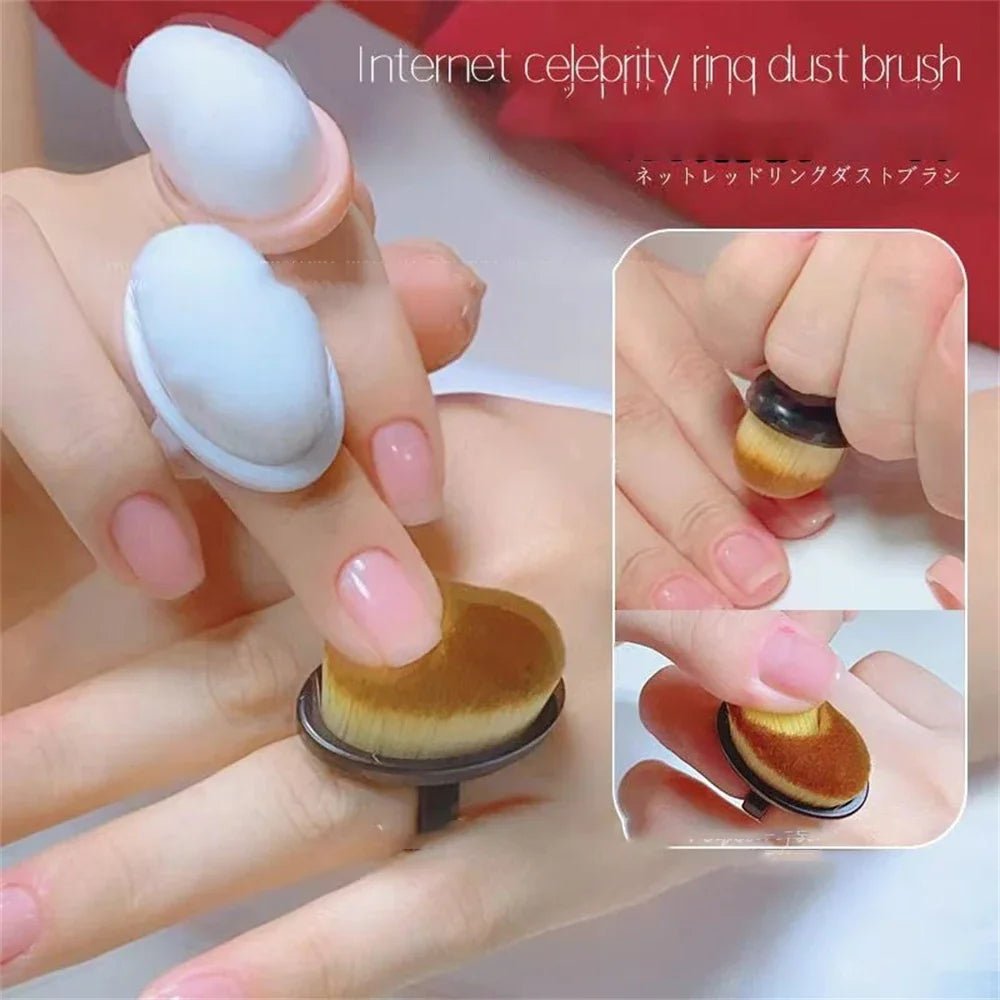 Nails Art Dust Brush Buckle Brush Oval Gel Dust Cleaning Make Up Ring-Shaped Brush Manicure Tools Fine Soft Bristle Brushs HIP