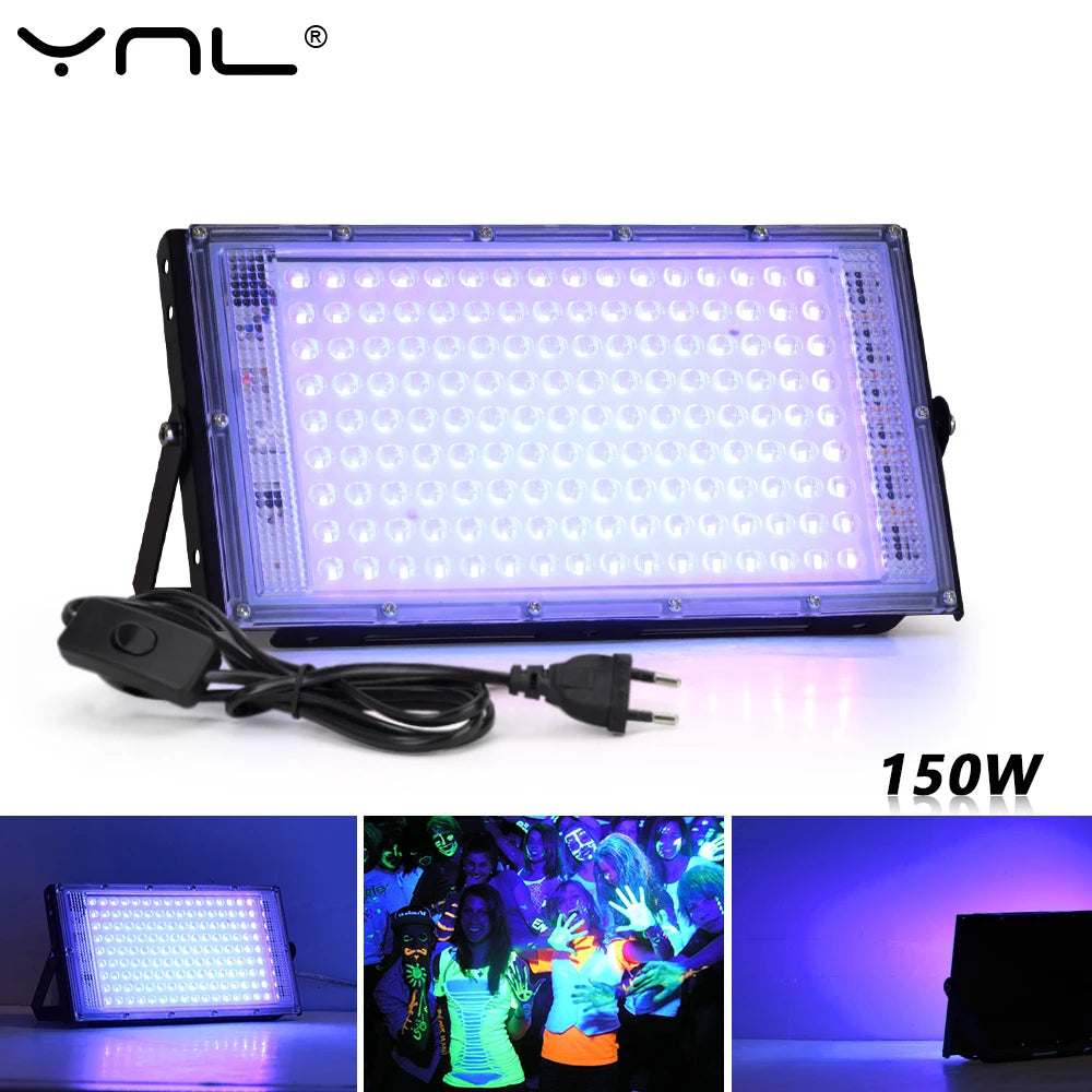 UV LED Flood Light 50W 100W 150W Outdoor Blacklight 395nm UV LED Floodlight HIP