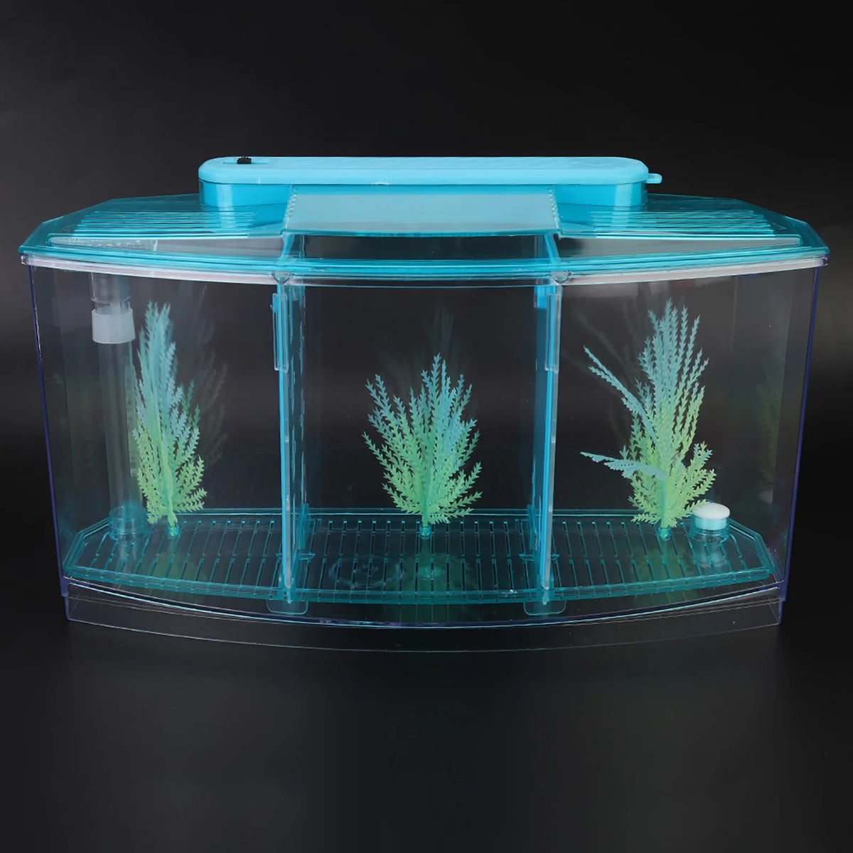 Aquarium Fish Tank LED Acrylic Three Divisions Breeding Isolation Box for Small Fishes HIP
