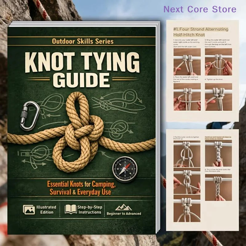 Knot Tying Guide Book – Illustrated Camping & Survival Knots Outdoor Survival Guide HIP