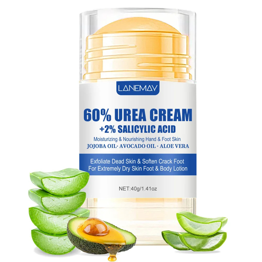 40g Ultra-Hydrating 60% Urea Foot Cream Aloe Vera for Softening Dry Cracked Feet - Gentle Exfoliation Daily Foot Care Solution HIP