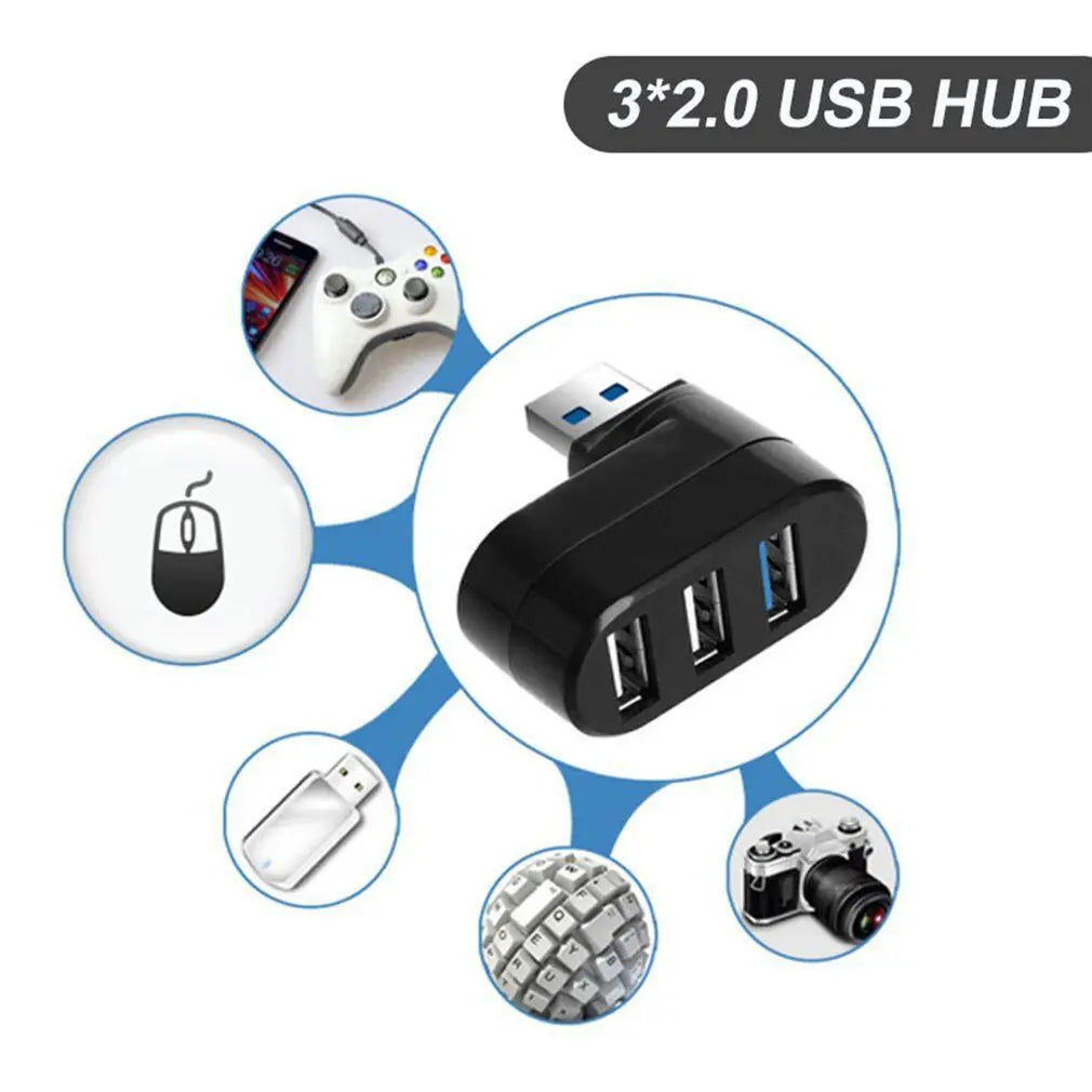 OULLX USB 3.0 Hub – 3-Port 180° Rotating Mini Splitter Adapter USB Hub Adapter HIP