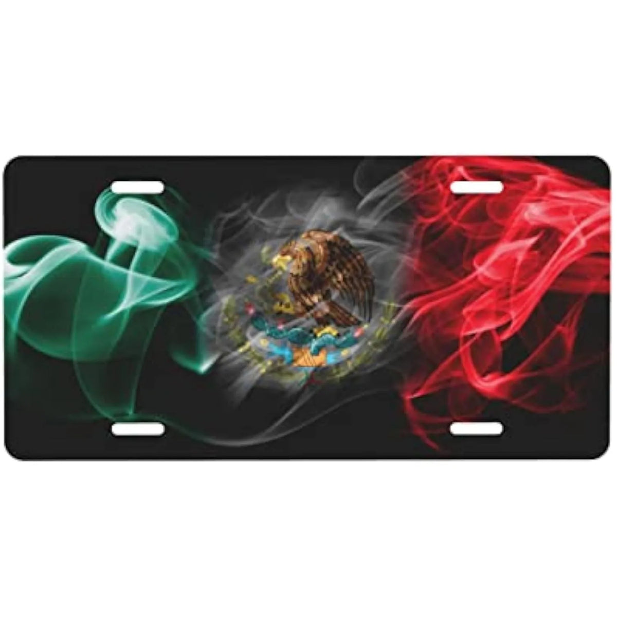 Mexico Flag Smoke Design License Plate Cover | Aluminum Tag License Plate Cover HIP 1