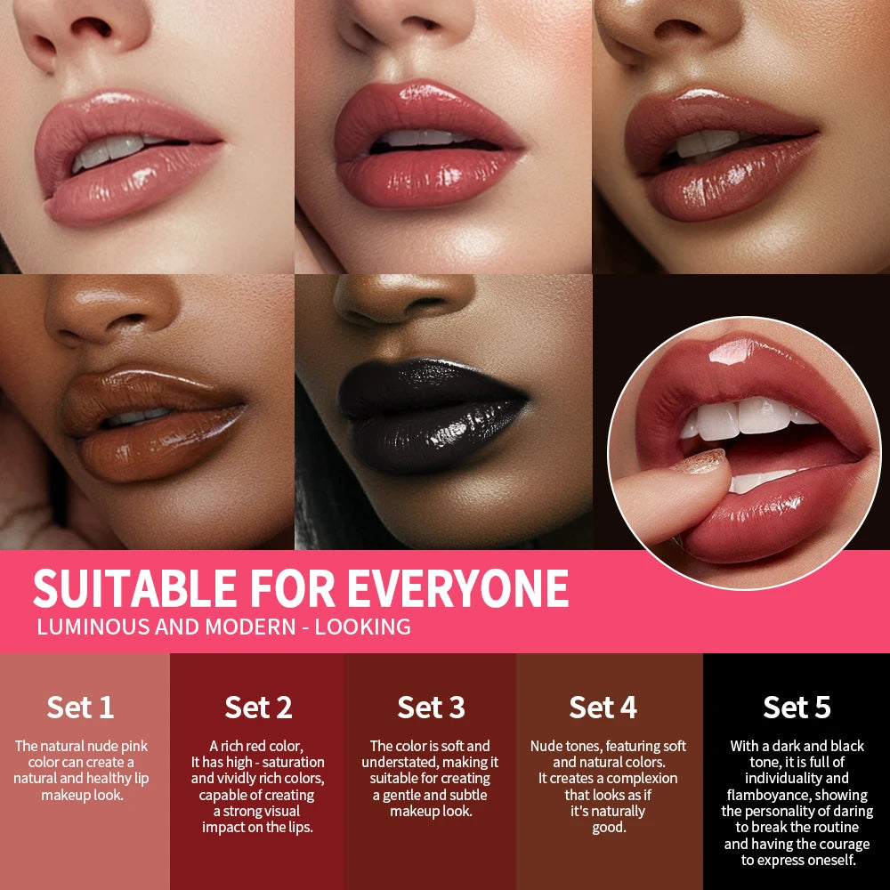 3pcs Halloween Black Lip Set Waterproof Long Lasting Matte Velvet Lip Gloss Lip Liner Black Lip Stain Halloween Goth Makeup HIP