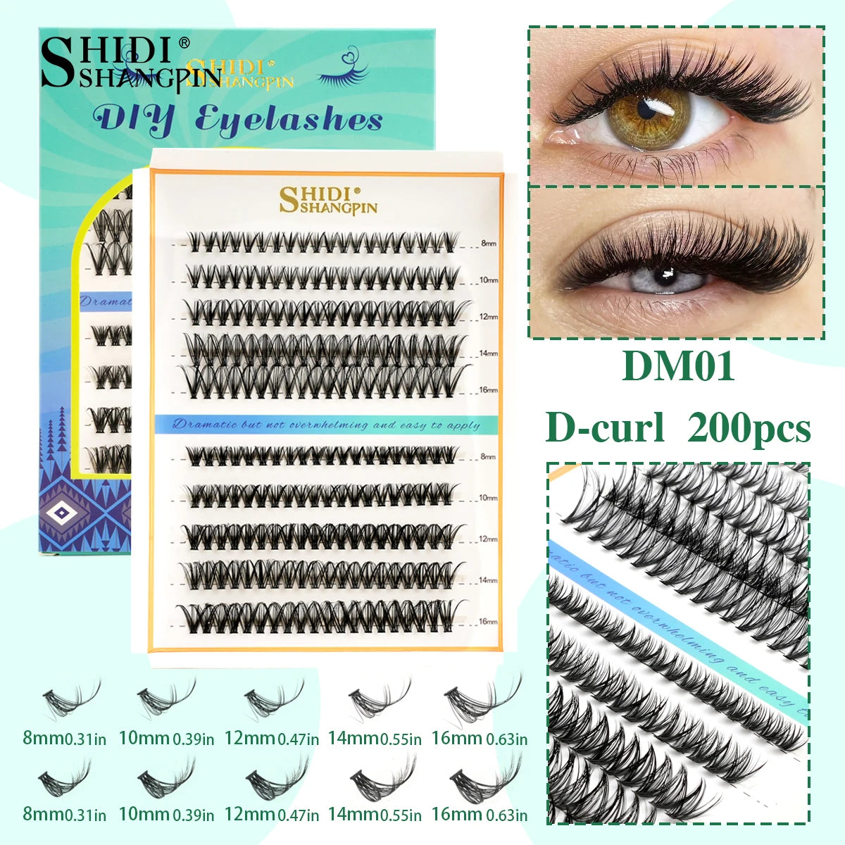 YSDO New 120/200 Bundles Eyelash Extension 10 Rows 3D Mink Russian Volume Lashes D Curl Eyelashes Individual Cilia Makeup Tool HIP