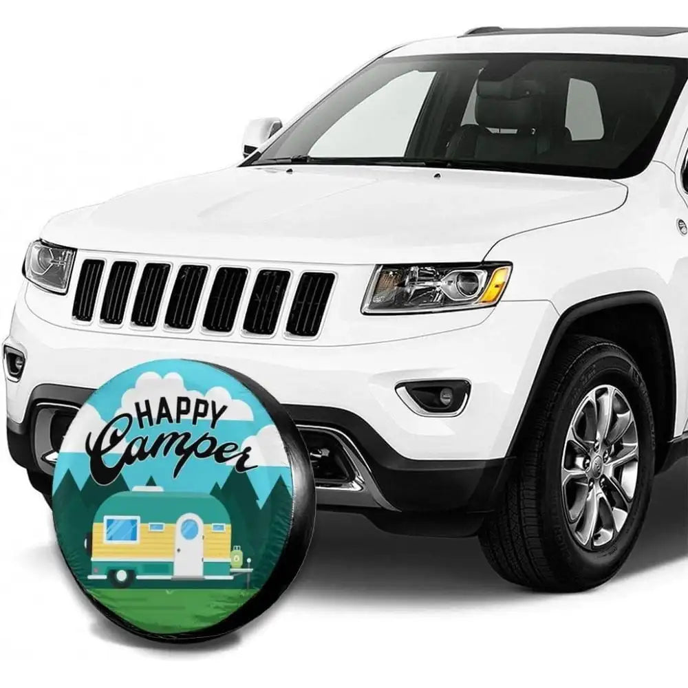 Happy Camping Spare Tire Cover – Waterproof UV Protection 15" Spare Tire Cover HIP