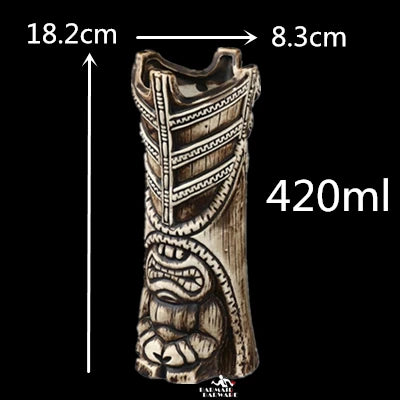 420ml Ceramic Tiki Mug – Creative Porcelain Beer & Wine Cup Ceramic Tiki Mug HIP 1pcs 420ml 401-500ml