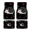 4-Piece Non-Slip Car Floor Mats – Hedgehog Heart Pattern Car Floor Mats HIP black