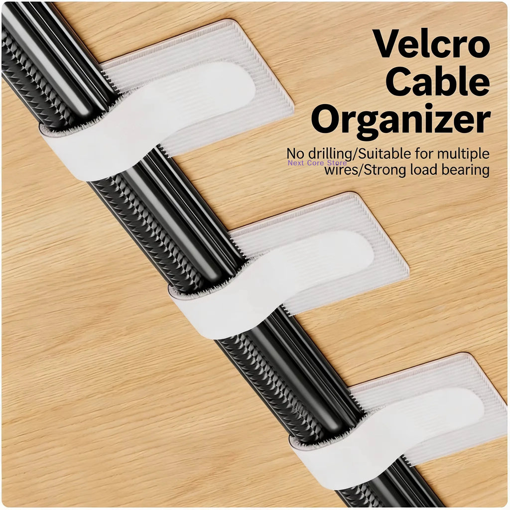 Self-Adhesive Reusable Hook & Loop Cable Ties – 10 Pack Cable Cord Organizer HIP