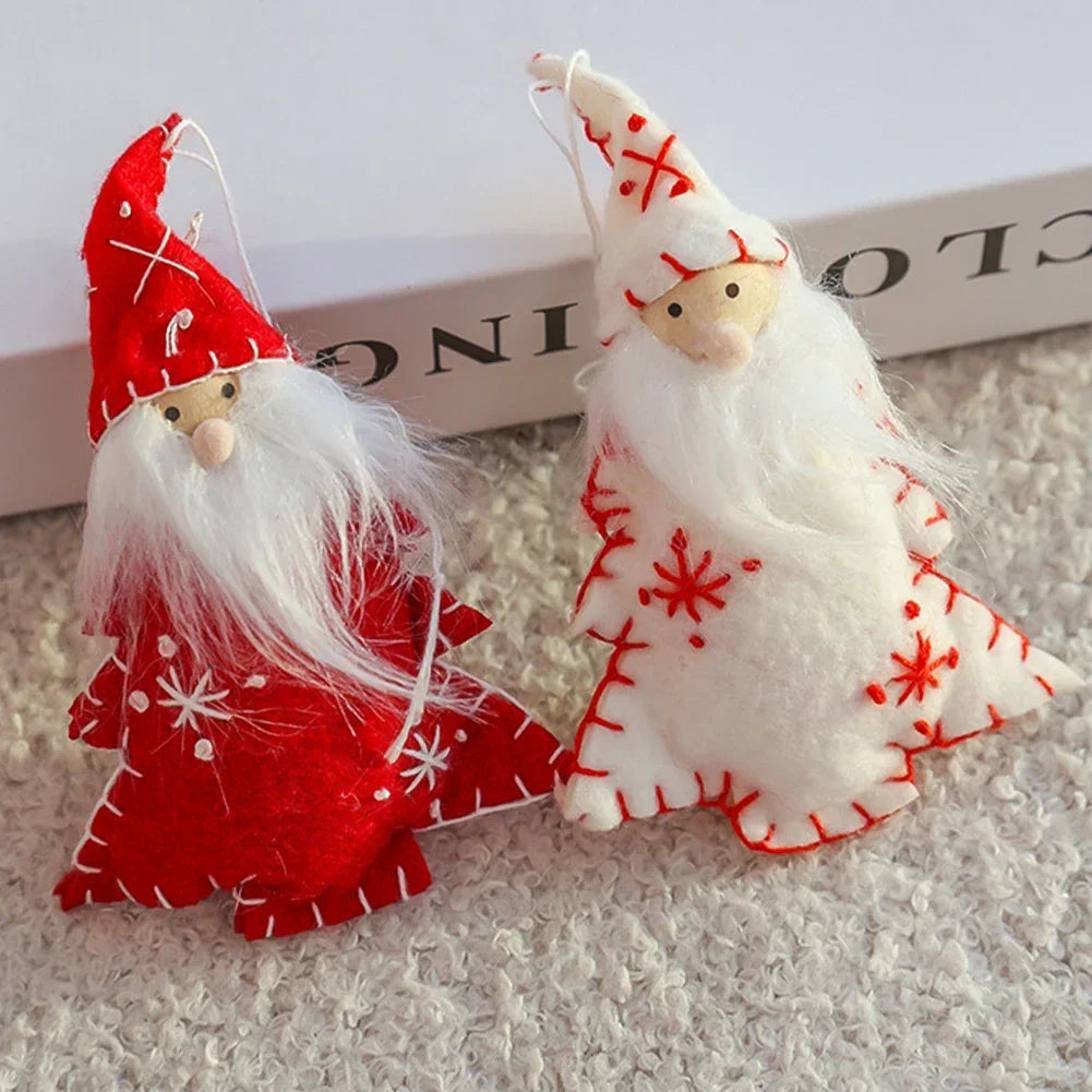 Cute Multiple Styles Wool Felt Christmas Pendants Handmade DIY Felt Snowmen Christmas Trees Party Decor and Christmas Gifts HIP