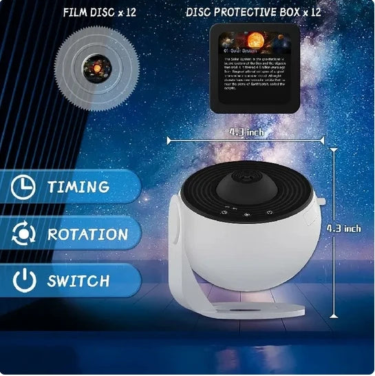 LED Night Light Galaxy Projector Starry Sky Projector 360° Rotate Planetarium Night Lamp For Room Decorative Children Kids Gift HIP White Black