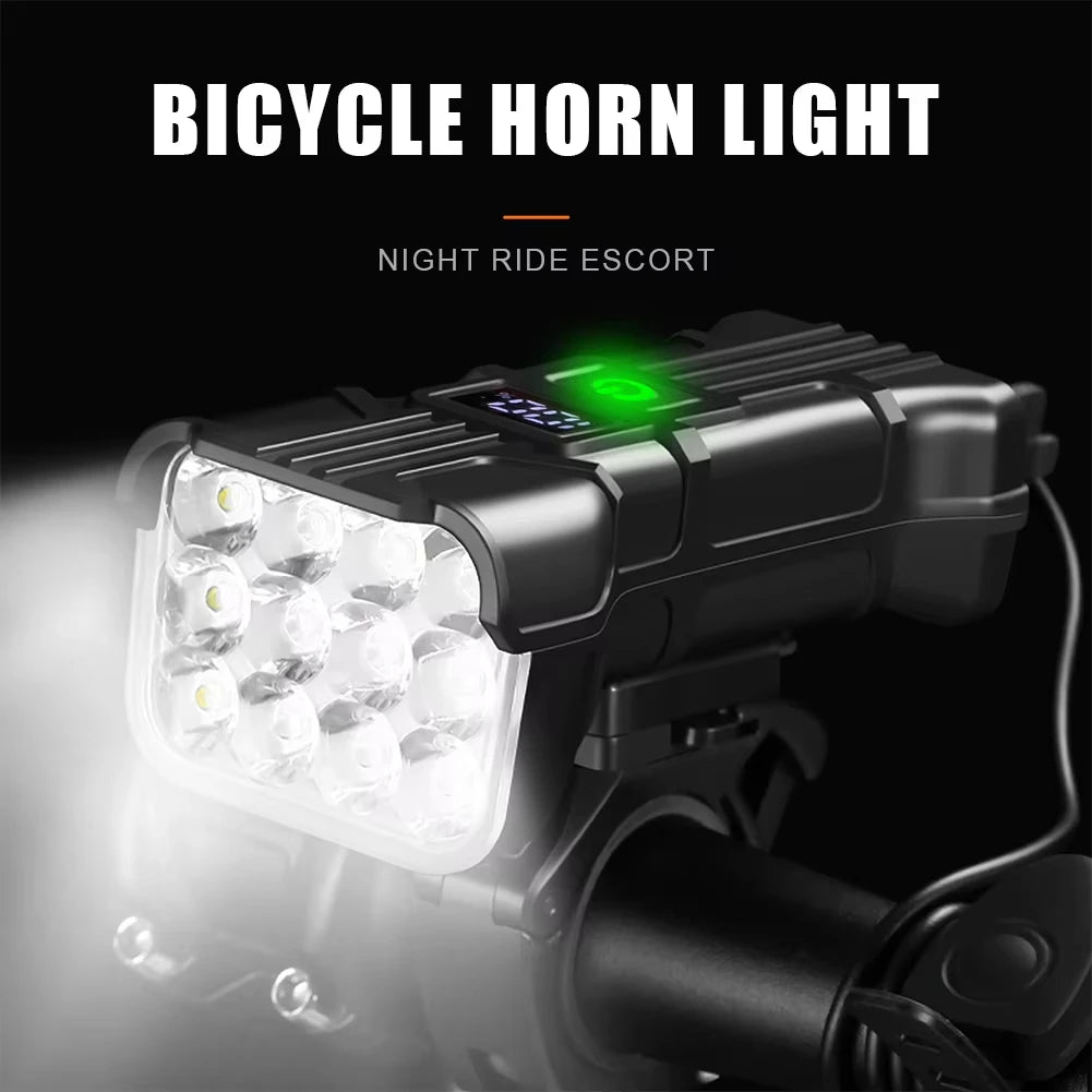 LED Bike Light 500LM 1800mAh with Horn & 360° Rotation Bicycle Headlight HIP