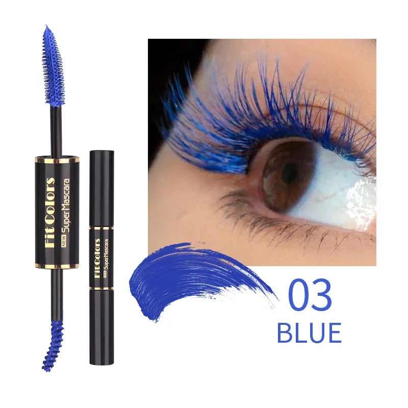 5Color Double Head Mascara Waterproof Fast Dry Eyelashes Curls Extension Make-Up Eyelashe Blue Purple Black White Coffee Mascara HIP 03