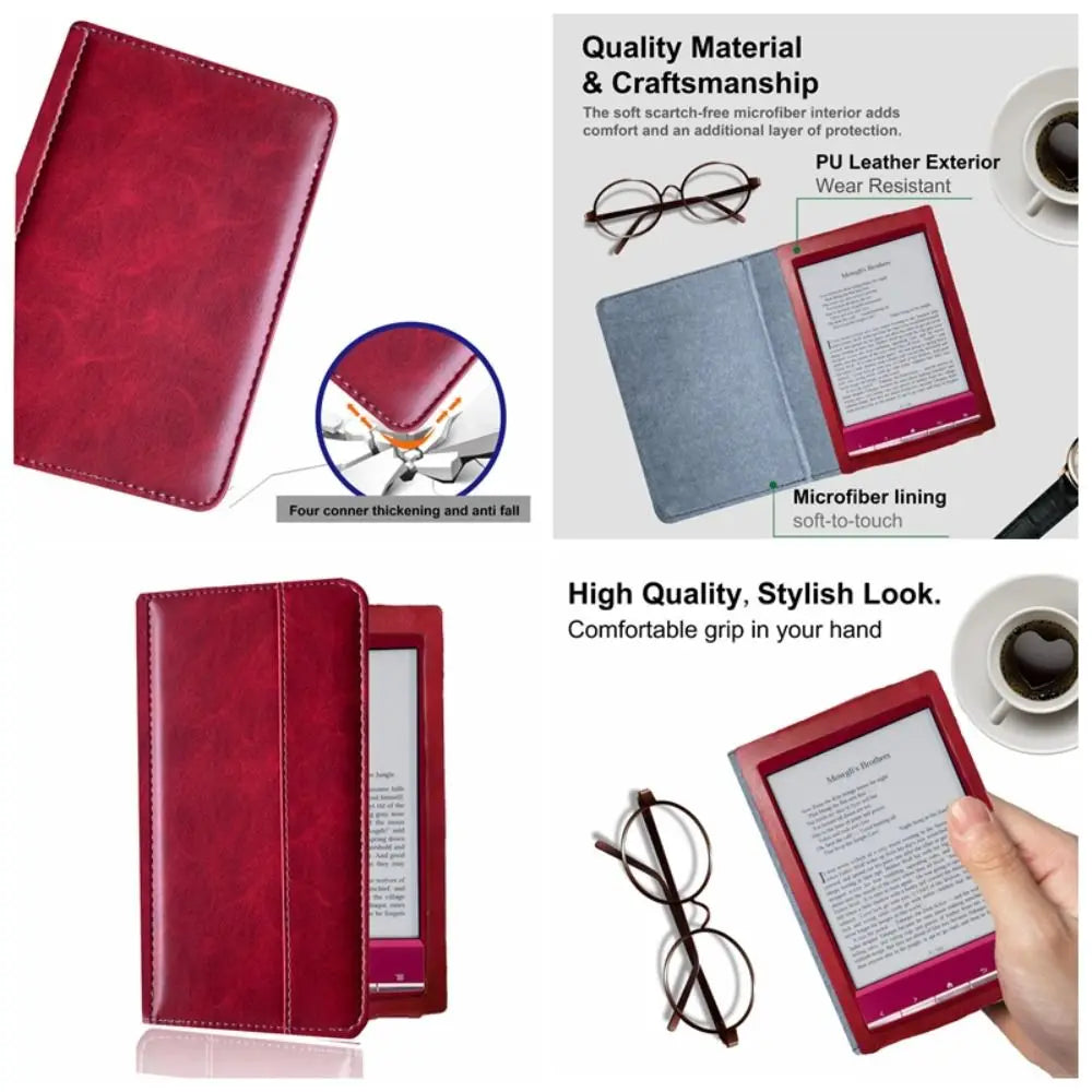 6-Inch PU Leather Folio Case for Sony PRS-T1 E-Reader E-Reader Folio Case HIP