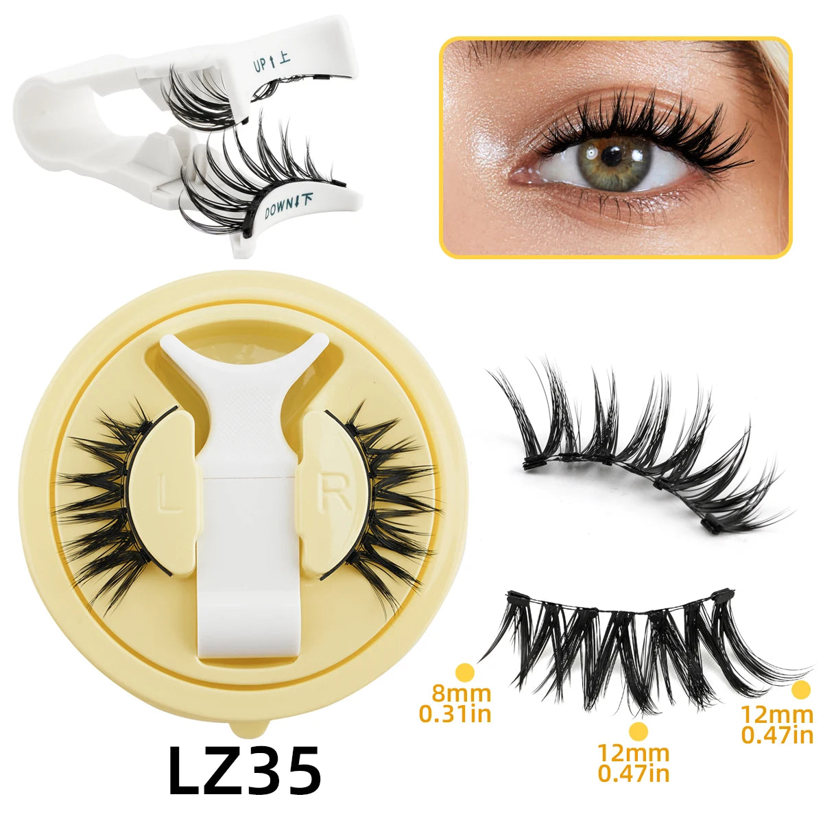 YSDO Magnetic Eyelashes Glue-free False Eyelashes Natural Eyelash Manga Lashes Soft Magnetic False Eyelashes Daily Makeup Tool HIP LZ35