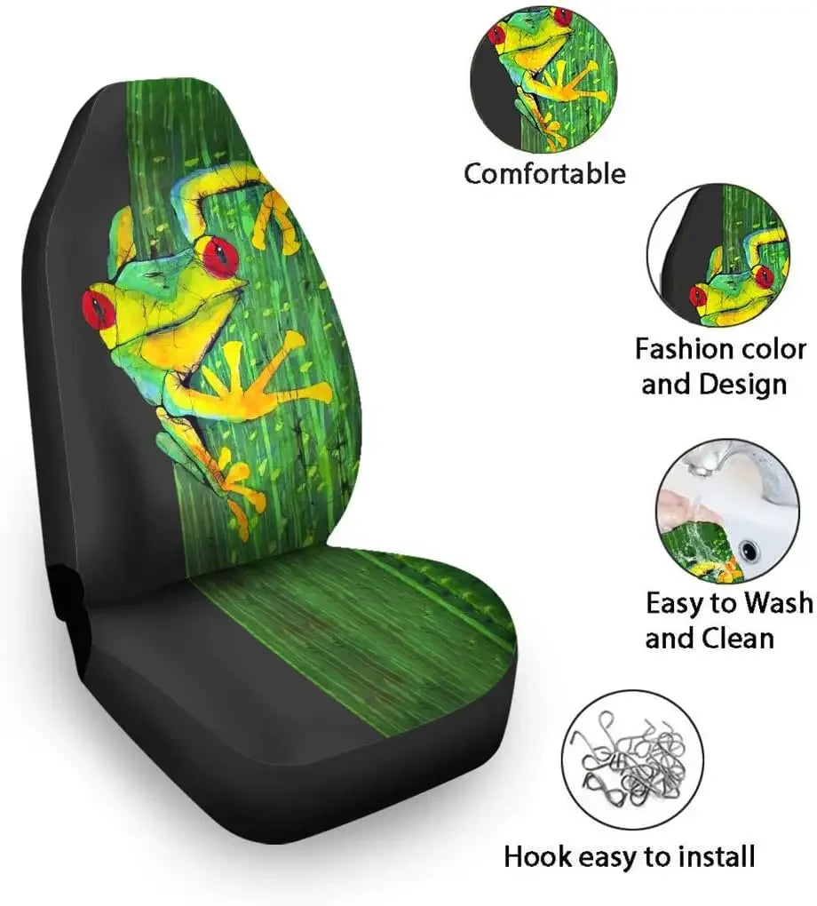 Tree Frog Car Seat Covers Set of 2 – Universal Front Fit Car Seat Covers HIP