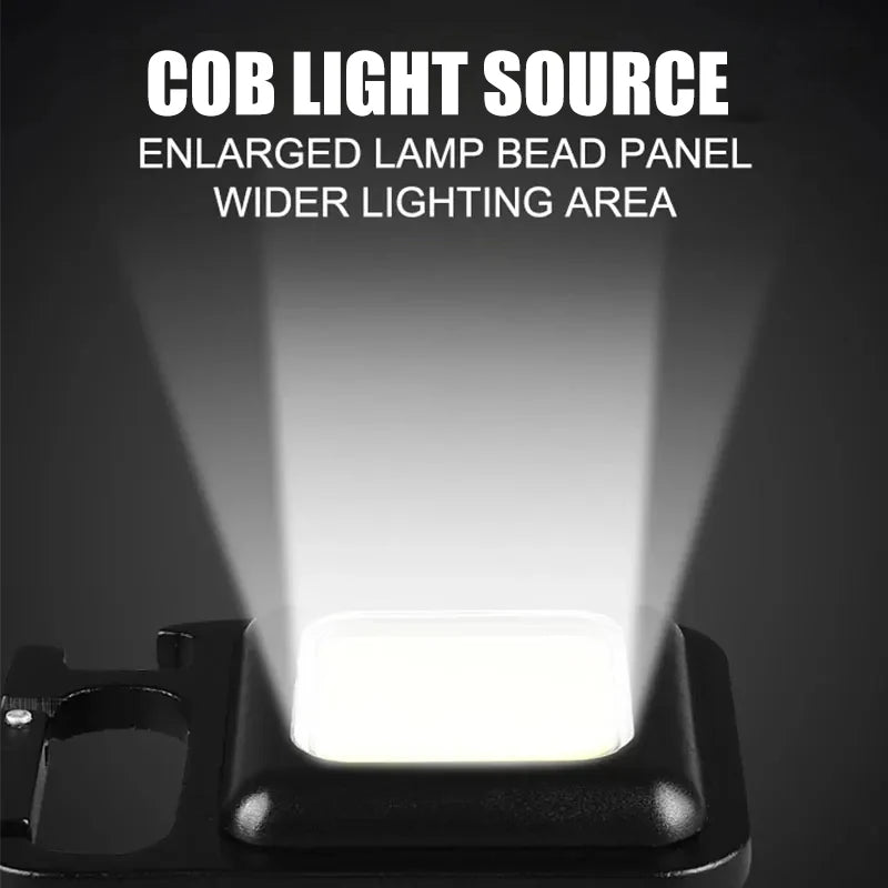 USB Rechargeable LED Keychain Flashlight – Folding Bracket & Opener Keychain Flashlight HIP