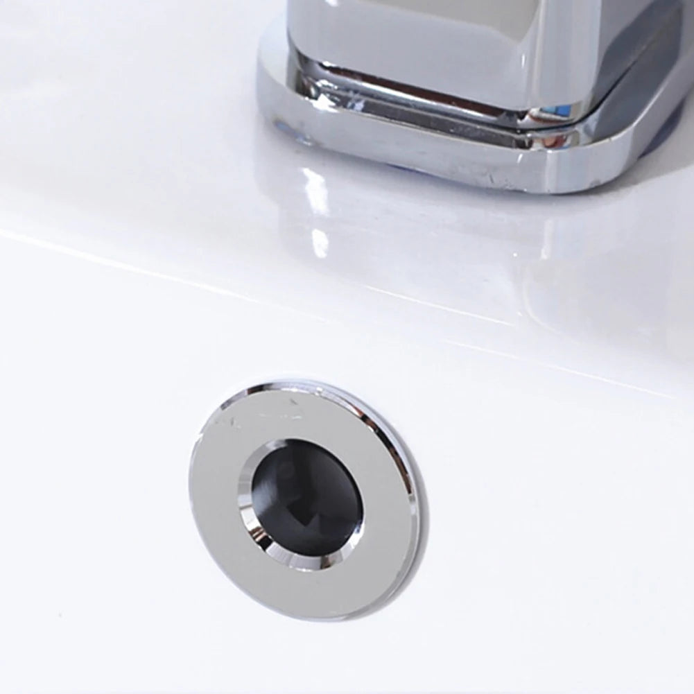 Kitchen Sink Hole Round Overflow Cover Remplacement Kitchen Bathroom Basin Trim Bath Sink Hole Cap Wash Basin Overflow Ring Plug HIP