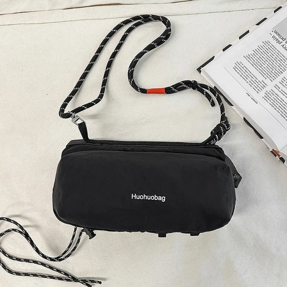 Outdoor Nylon Crossbody Bag – Lightweight & Water-Resistant Crossbody Shoulder Bag HIP Black