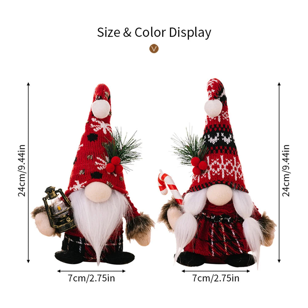 1Pc Santa Claus Ornament Decoration Christmas Gnome Doll New Year Christmas Gift Couple Ornament Walking Stick Christmas Dolls HIP