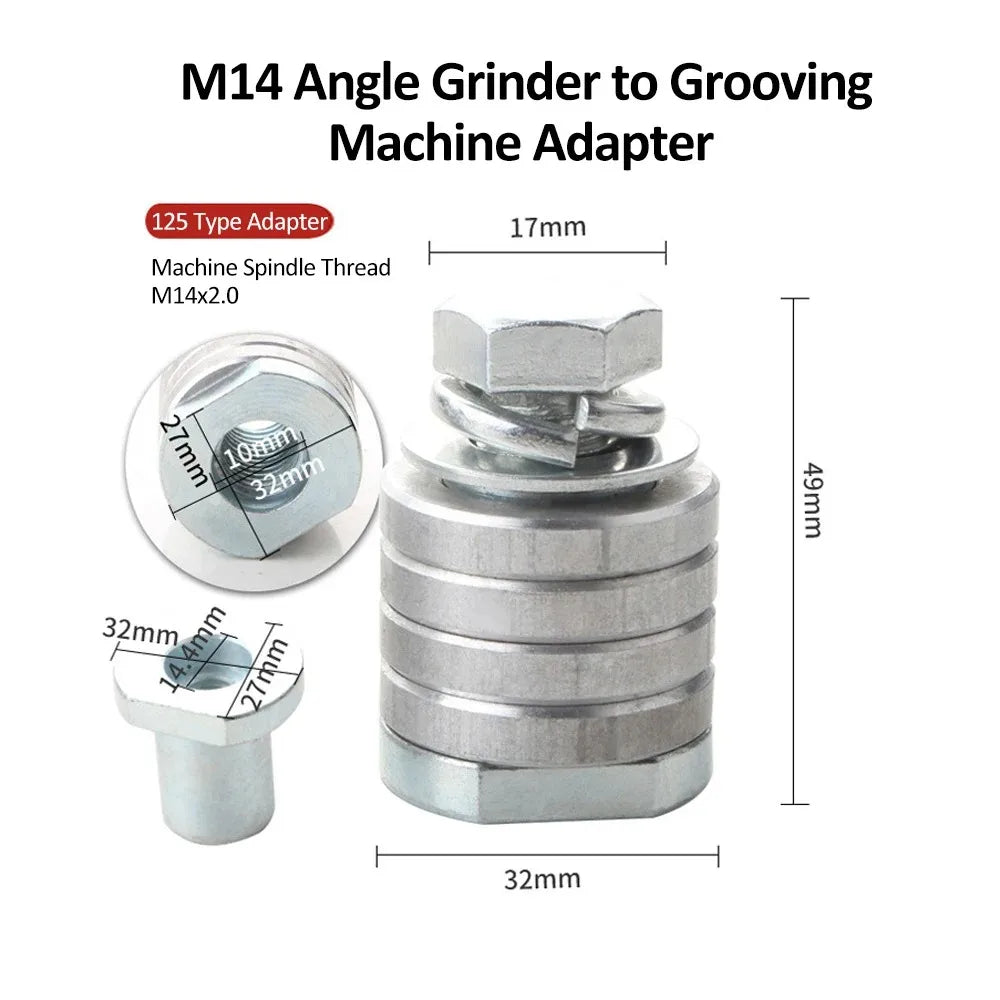 Angle Grinder Slotting Adapter – M10 & M14 Conversion Kit Grinder Adapter Kit HIP 125 Type M14-2.0