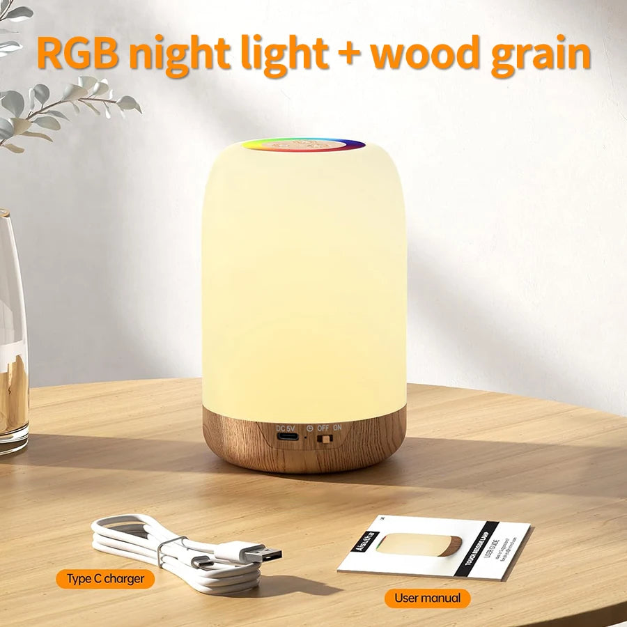Rechargeable LED Table Lamp RGB Dimmable Touch Bedside Lamp Timer Reading Night Light Bedroom Living Room Decor Nursery Gifts HIP RGB light