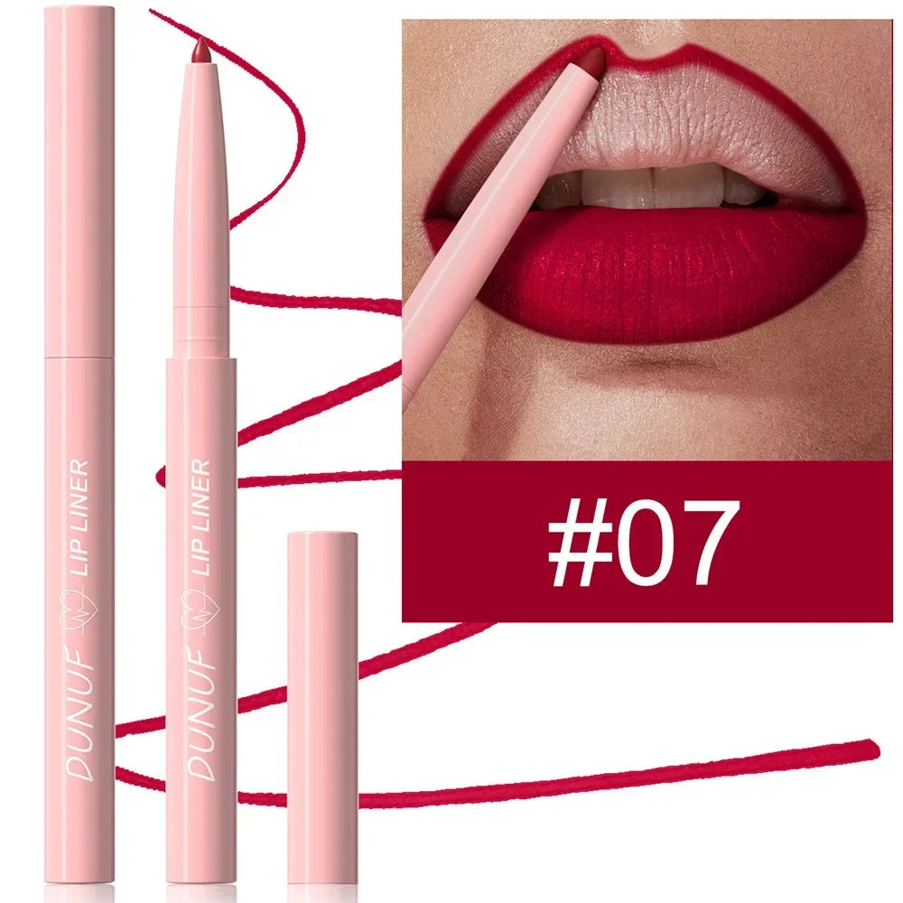 Tapered Nib Lip Liner Pencil Long-Lasting Matte Creamy Plumping Lip Stain Waterproof Natural Nude Brown Slim Lip Liner Makeup HIP 07