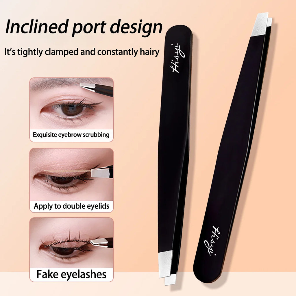 Slanted Stainless Steel Eyebrow Tweezers – Precision Brow Tool Eyebrow Tweezers HIP