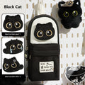 Black Cat Embroidery Pencil Case – Cute Backpack Stationery Bag Pencil Case HIP With 3pcs Patches