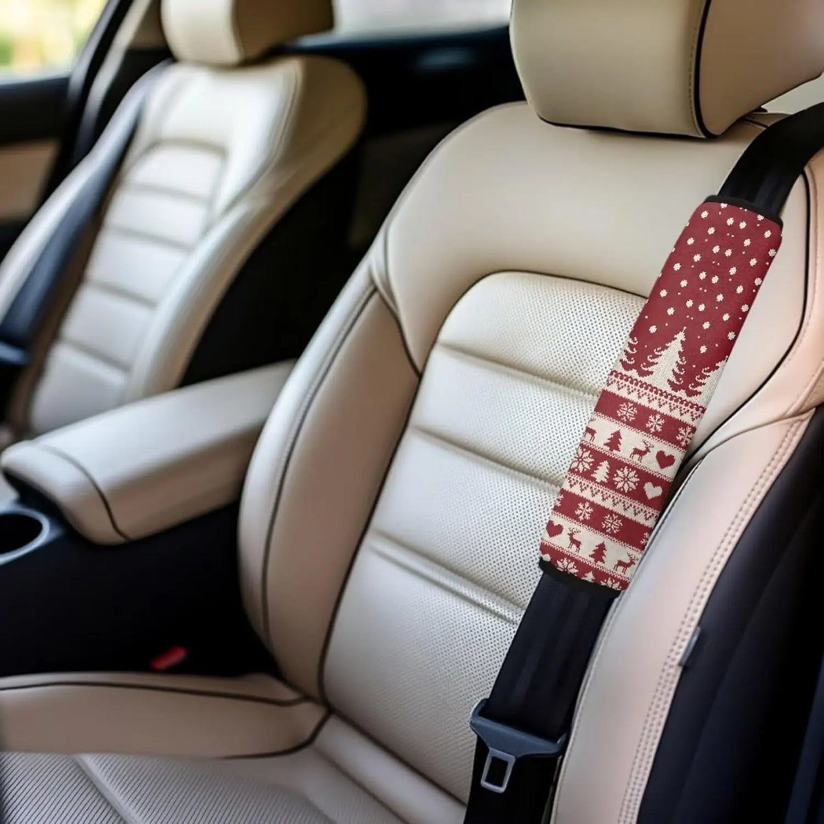 Fluffy Christmas Seat Belt Covers – Soft Cushion Pads Set of 2 Seat Belt Cover HIP