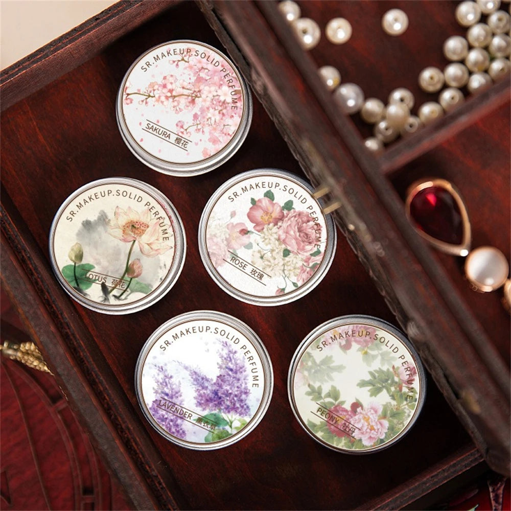 Long Lasting Scent for Romantic Souls For Dating Ladies Solid Perfume Exquisite Floral Solid Balm Jasmine Lavender Gardenia Rose HIP