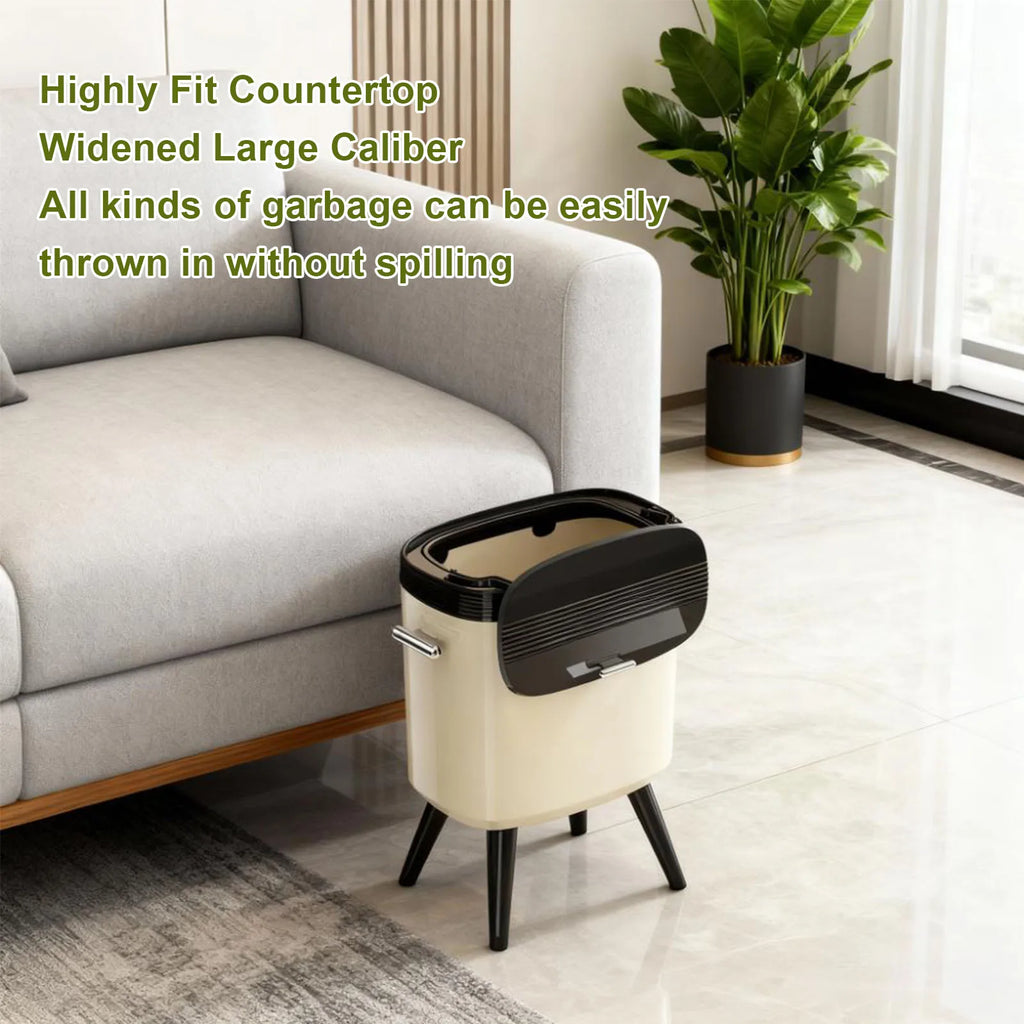 Tall Trash Can with Wheel Legs 15L Large Capacity Narrow Garbage Can for Kitchen Bathroom Living Room Narrow Garbage Can HIP