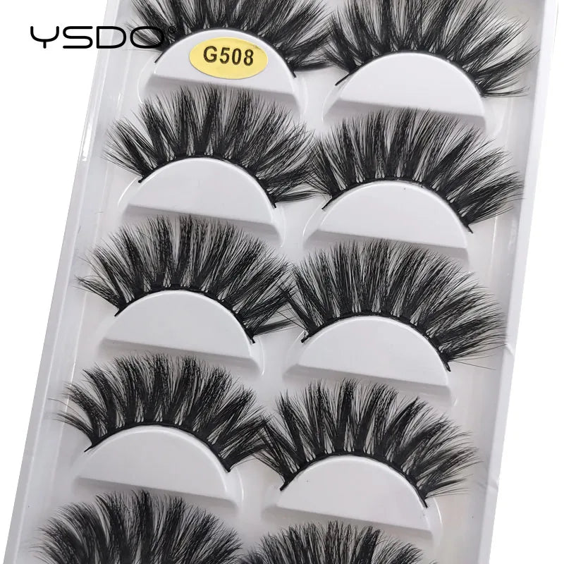 YSDO 3D Faux Mink False Eyelashes – Fluffy Wispy Strip Lashes