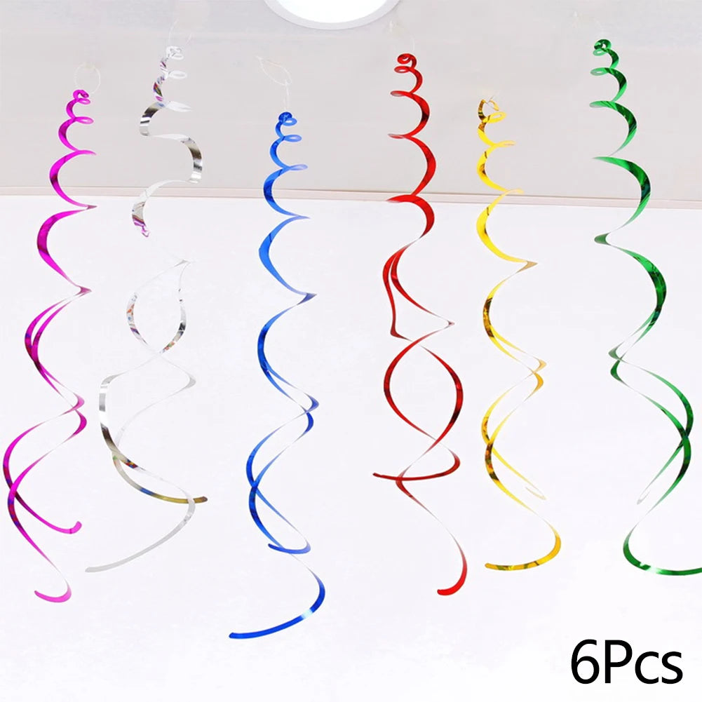 6PCS Colorful Paper Hanging Spiral Flag Decoration Banner Felt Holiday Banner Party Hanging Wedding Hanging Banner Decoration HIP 6Pcs Mixed Color