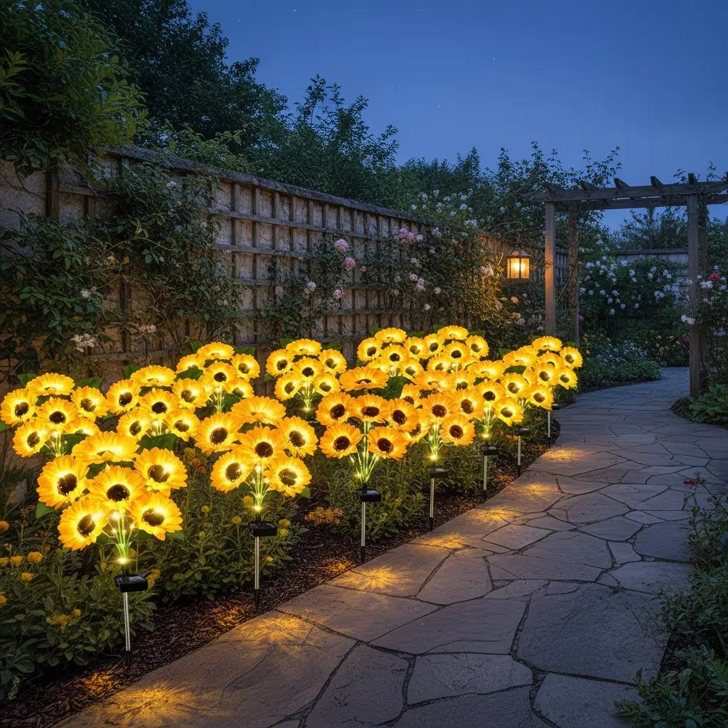 Solar Sunflower Garden Lights – IP65 Waterproof LED 6-Pack Solar Garden Light HIP