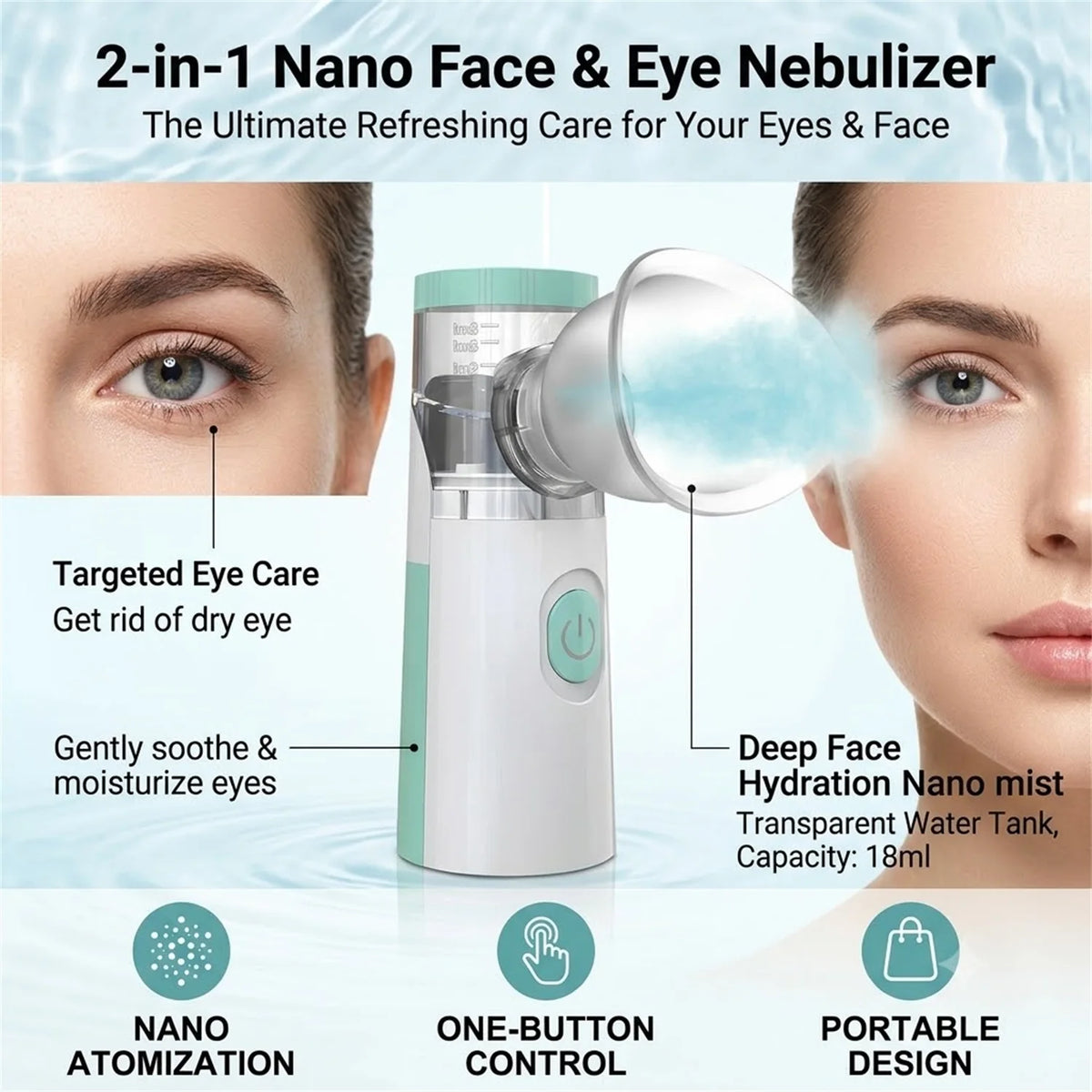 Portable Eye Mist Sprayer – Face & Eye Moisturizing Steamer Eye Mist Sprayer HIP