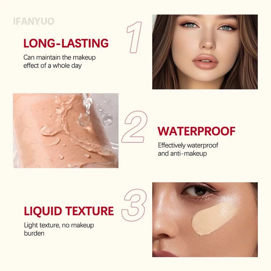Soft Matte Foundation Light Natural BB Cream Concealer Moisturizing Face Brighten Makeup Base Long-lasting Coverage Cosmetic HIP
