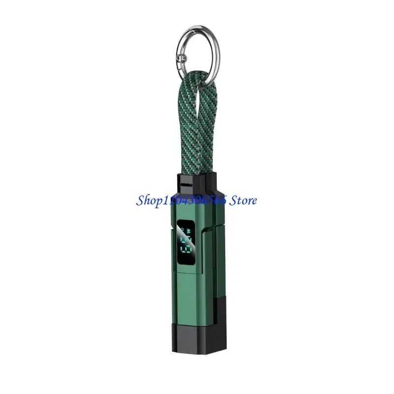 Keychain USB-C Cable – Digital Display & Zinc Alloy | 40Gbps USB-C Keychain Cable HIP Green CN