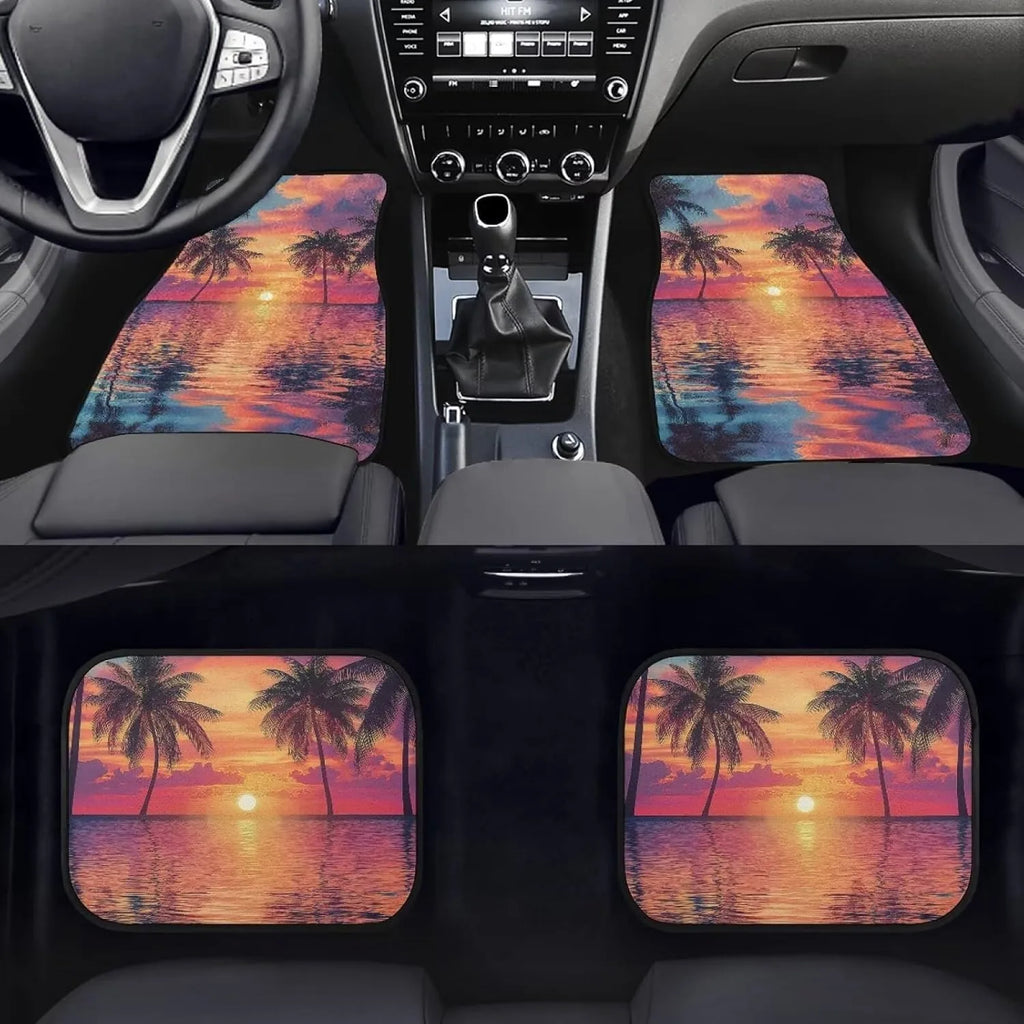 Hawaii Sunset Car Floor Mats – Non-Slip Rubber Set Car Floor Mats HIP