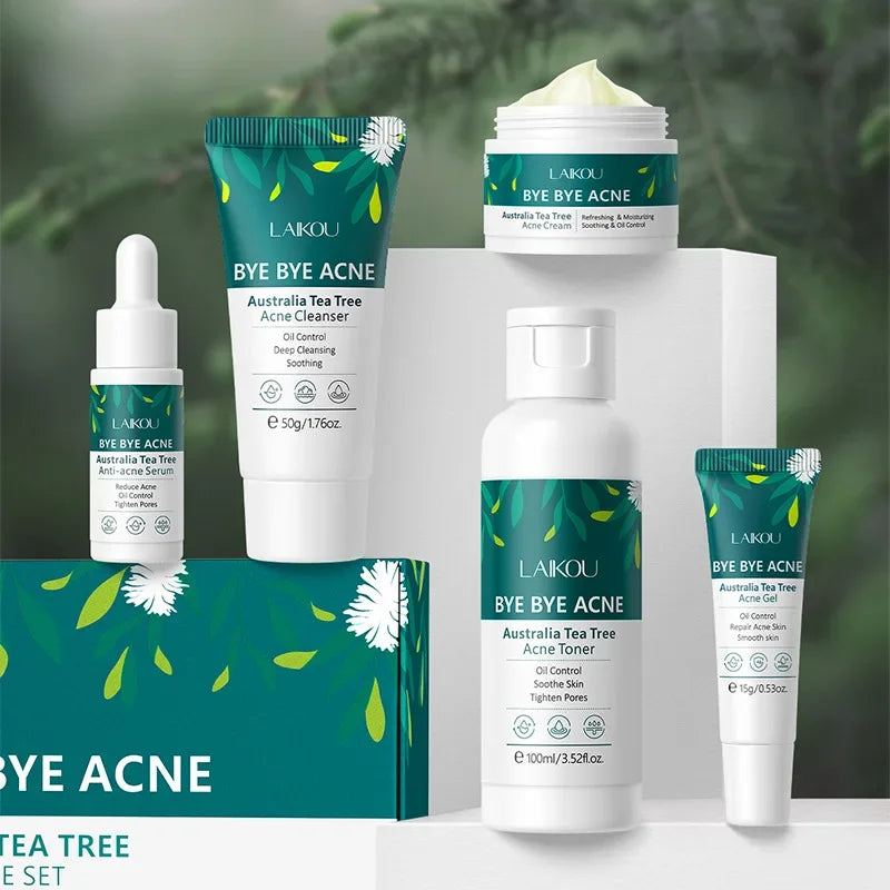 LAIKOU Tea Tree 5-Piece Skincare Set – Oil Control & Pores Skincare Gift Set HIP