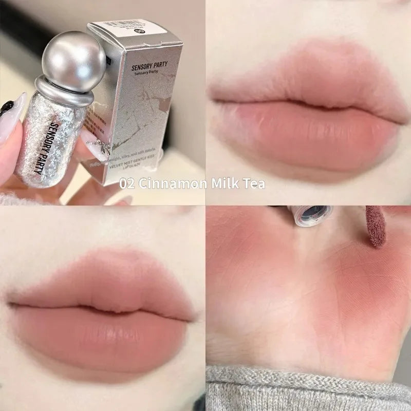 Velvet Matte Lip Tint Liquid Lipstick Long Lasting Waterproof Lip Gloss Pink Makeup Soft Texture Moisturizing Beauty Cosmetic HIP 02 Cinnamon Milk Tea