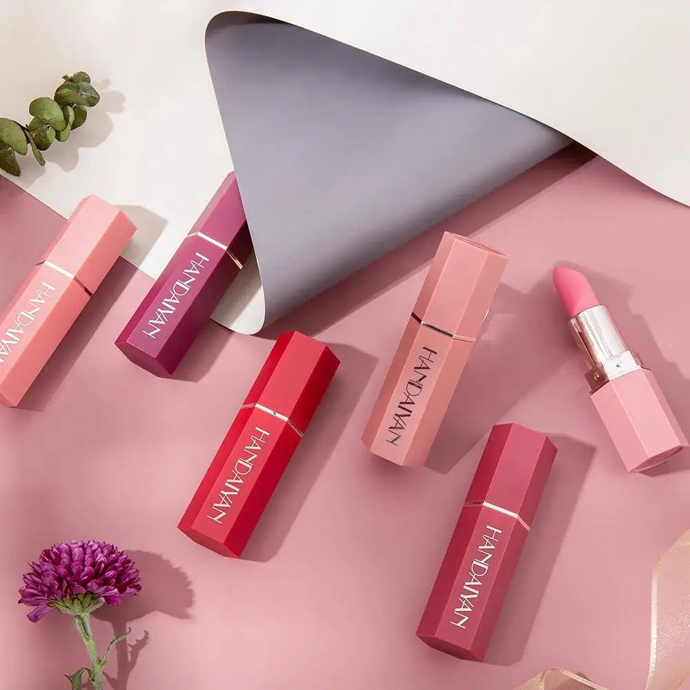 HANDAIYAN Matte Lipstick – 6 Shades, Long-Lasting & Moisturizing Matte Lipstick HIP