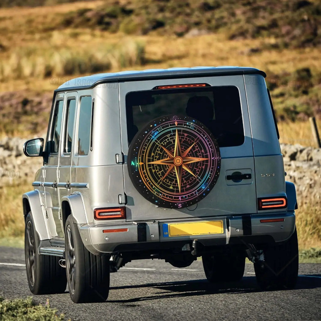 Adventure Compass Spare Tire Cover – UV & Weatherproof | RV SUV Spare Tire Cover HIP