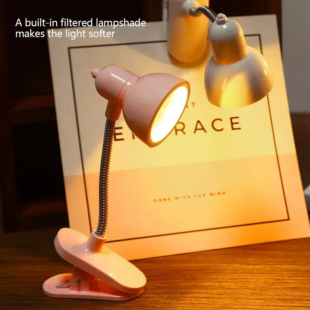 Mini LED Book Light Clamp Reading Lamp Night Lights For Notebook Read Bookmark Desk Clip Design Home Bedroom Girl Child Student HIP