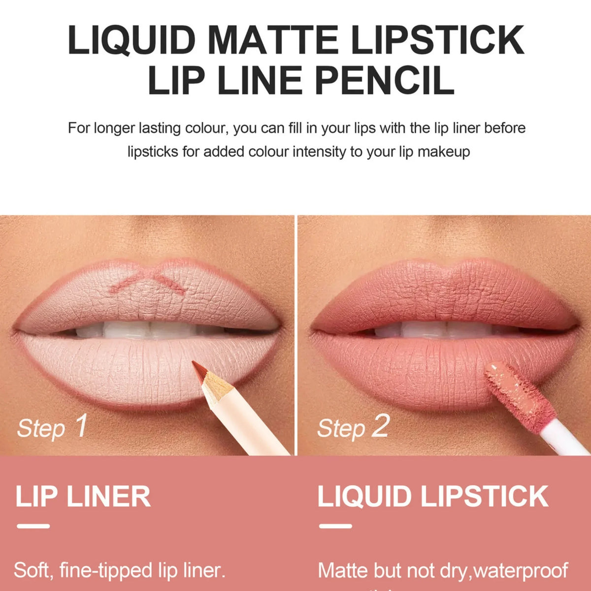 Handaiyan 2-in-1 Matte Lipstick & Lip Liner Set | 12 Shades Lip Makeup Kit HIP