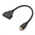 HDMI Splitter Cable 1 In 2 Out – 1080p HD Adapter HDMI Splitter Cable HIP black 0.3m