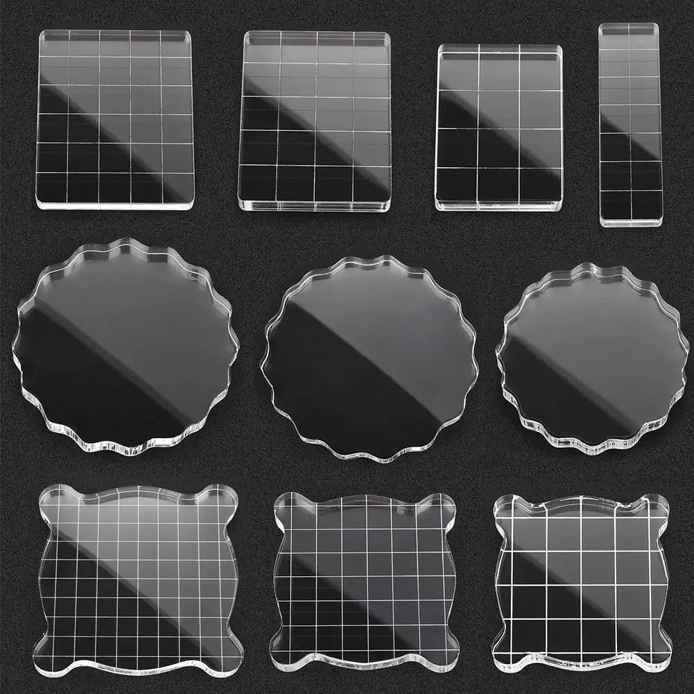 Acrylic Block for Clear Stamp Cling Mounted Rubber Stamps DIY Scrapbooking Photo Album Decorative Handmade Tool Wax Stamp Pad HIP